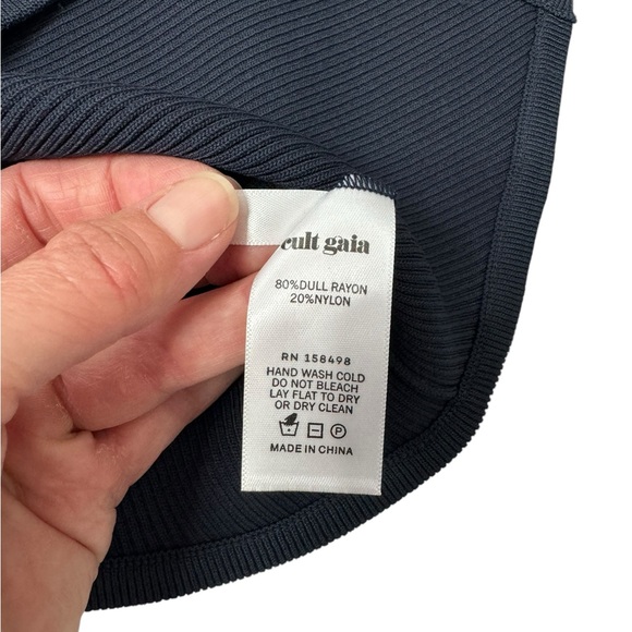 Cult Gaia | NWT Krislyn Knit Top in Aspen Navy Small - Picture 5 of 11